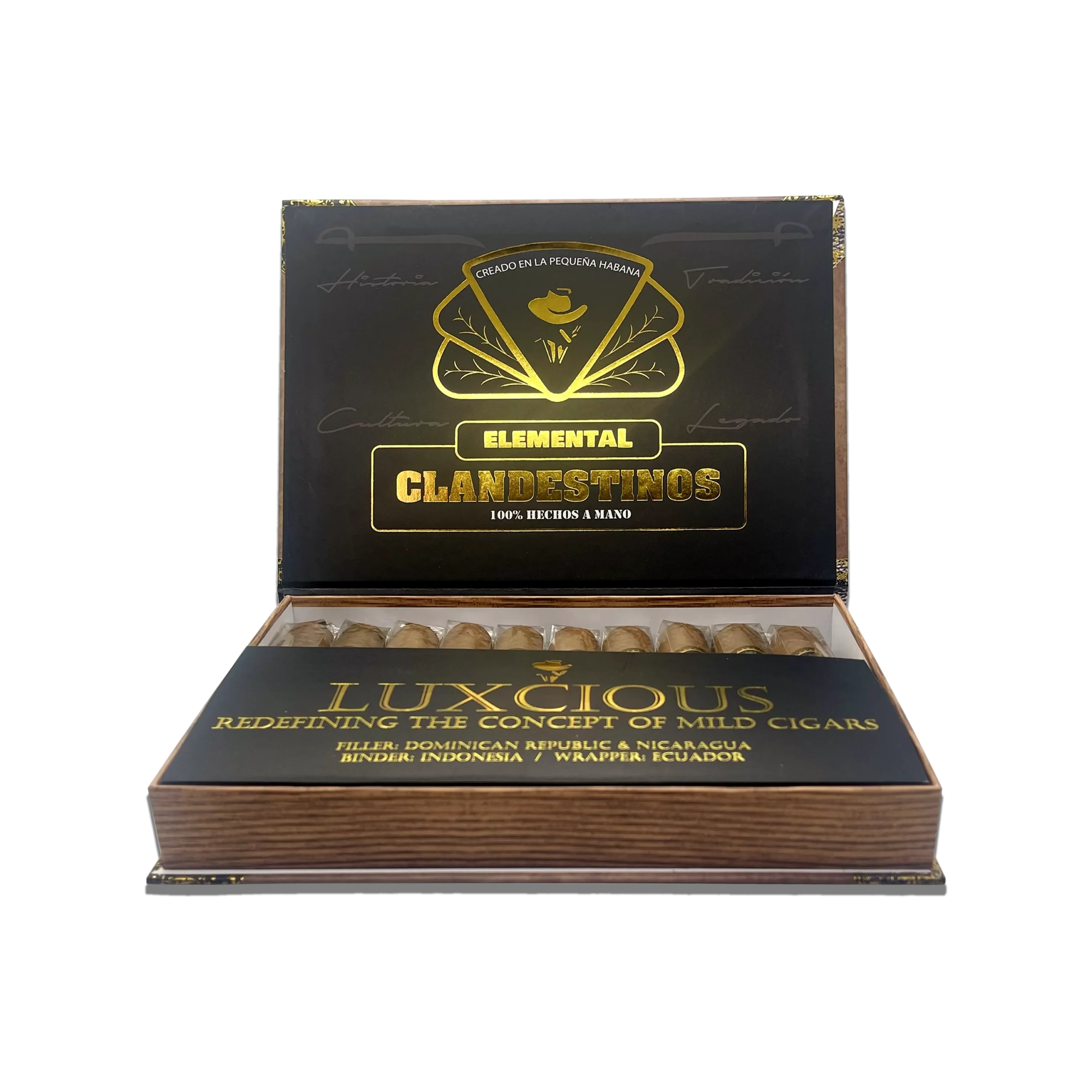 5-clandestinos-cigars-habano-elemental-cuban-boutique-cigar-wholesale-luxury-blend-open An Elemental shall never displease. It was conceived with a specific type of smoker in mind: the kind who has never enjoyed the pleasure of a cigar. Without a trace of aggressiveness, the “Elemental” will leave a great sensation on your palate.