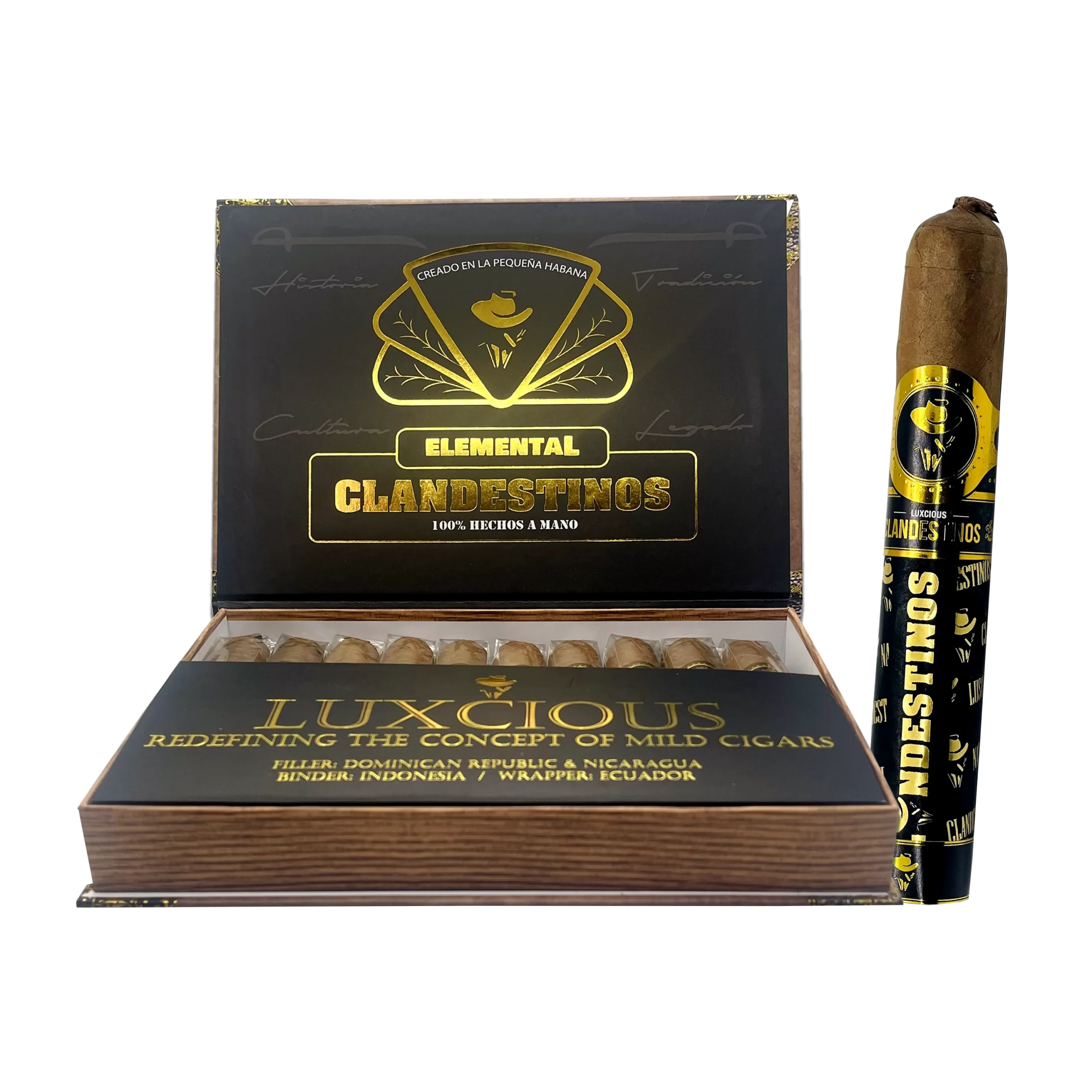 An Elemental shall never displease. It was conceived with a specific type of smoker in mind: the kind who has never enjoyed the pleasure of a cigar. Without a trace of aggressiveness, the “Elemental” will leave a great sensation on your palate.